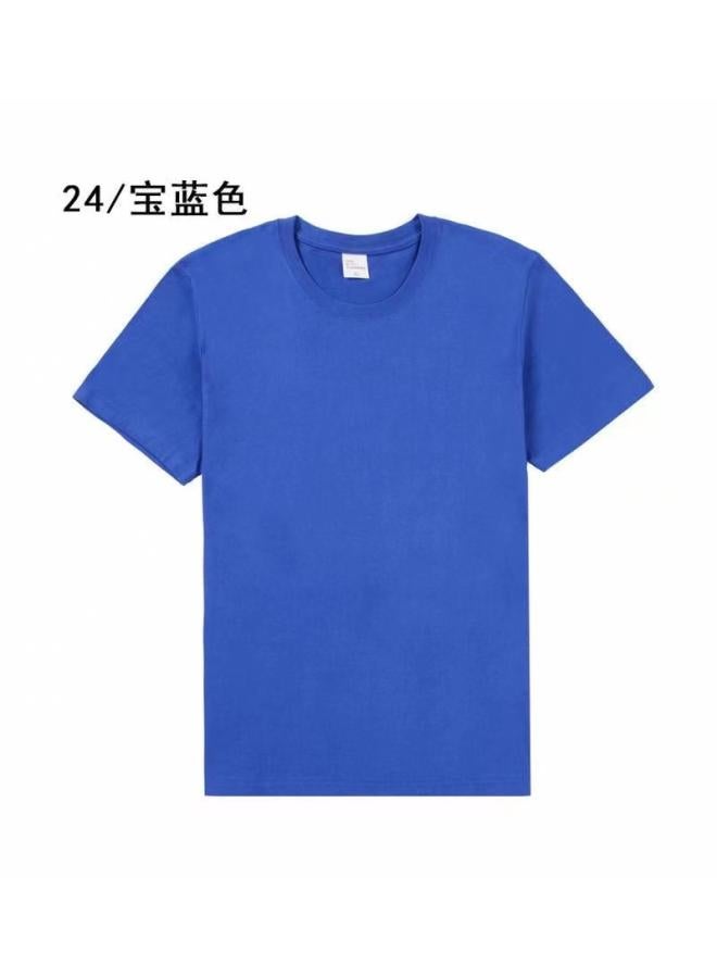 Song Feng Ya Heavy Pure Cotton Solid Color Short Sleeve Plus Size Loose Men's And Women's T-shirt Half Sleeve Round Collar Fashion Pullover Top 