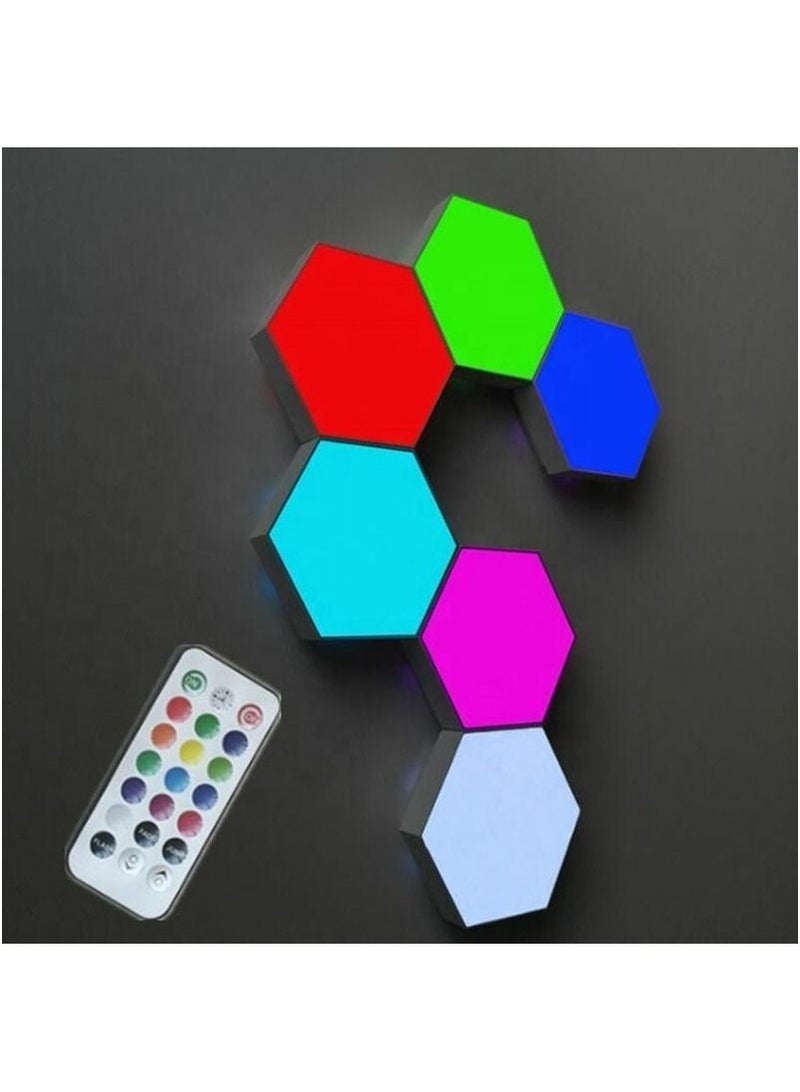 ACLIX 6-Piece Hexagon Wall Light with Remote Multicolour - Image 1