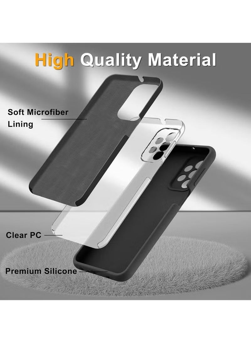 TIGER Samsung Galaxy A23 5G/4G Case – Slim Liquid Silicone Shockproof Phone Cover with Soft Microfiber Lining | Full-Body Drop Protection | Includes 2 Tempered Glass Screen Protectors | Anti-Scratch, Anti-Slip, Lightweight Design – Black - Image 4