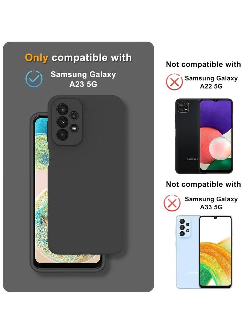 TIGER Samsung Galaxy A23 5G/4G Case – Slim Liquid Silicone Shockproof Phone Cover with Soft Microfiber Lining | Full-Body Drop Protection | Includes 2 Tempered Glass Screen Protectors | Anti-Scratch, Anti-Slip, Lightweight Design – Black - Image 3
