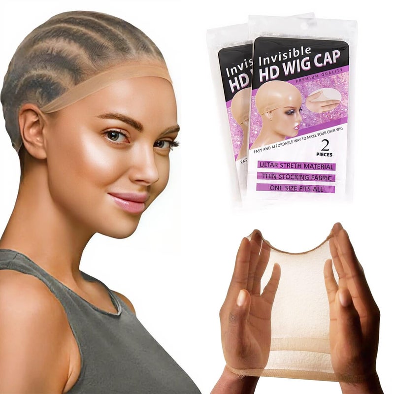 Tinashe Invisable HD Wig Cap4PCS High Breathable Ultrathin Stretchy Bald Caps for Lace Front Wigs