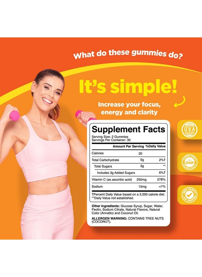 Phytoral Natural Vitamin C Gummies For Adults High Potency Vitamin C Immune Support Gummies Ascorbic Acid Chewable Vitamin C Gummies Immune Booster For Adults With Anti Aging Brain Vitamins Supplements  - Image 4