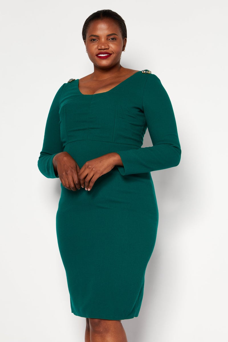Dolce & Gabbana Women Textured Mini Dress, Green  - Image 1