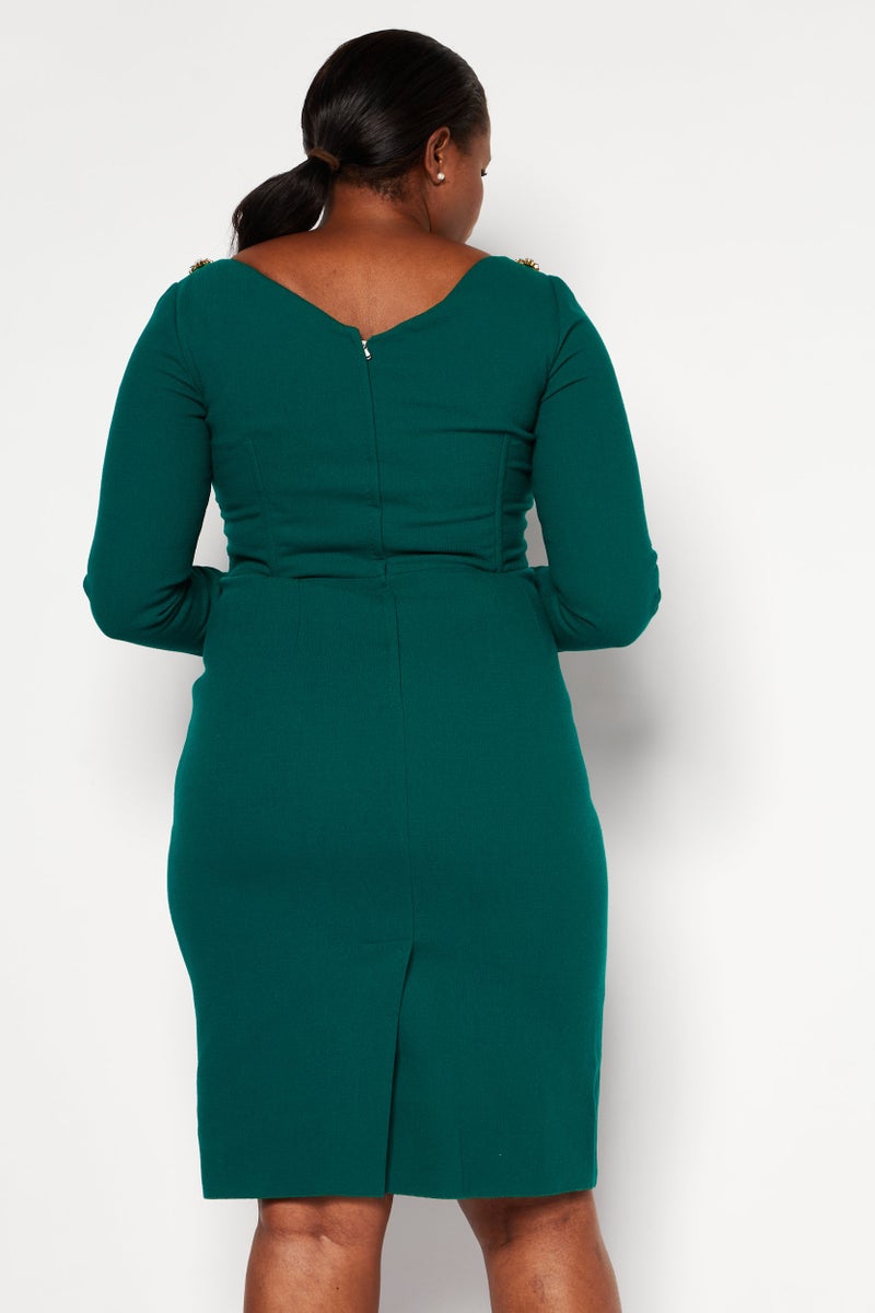 Dolce & Gabbana Women Textured Mini Dress, Green  - Image 4