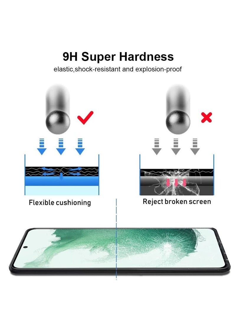 BORTONY - Tempered Glass Compatible for Samsung Galaxy S22 Ultra Screen Protector, HD Clear Tempered Glass [9H Hardness] [Fingerprint Unlock] [3D Full Coverage] - Image 1