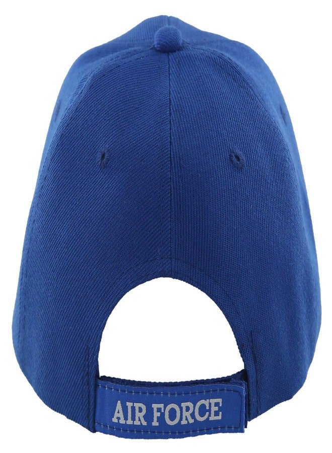 AborenCo USAF United States Air Force Veteran Blue Baseball Cap Hat | Licensed (Solid Blue) - Image 4