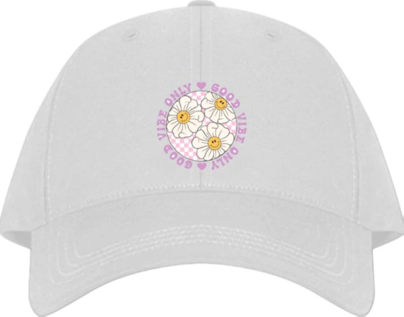 GOOD VIBE ONLY Planets unisex baseball cap White