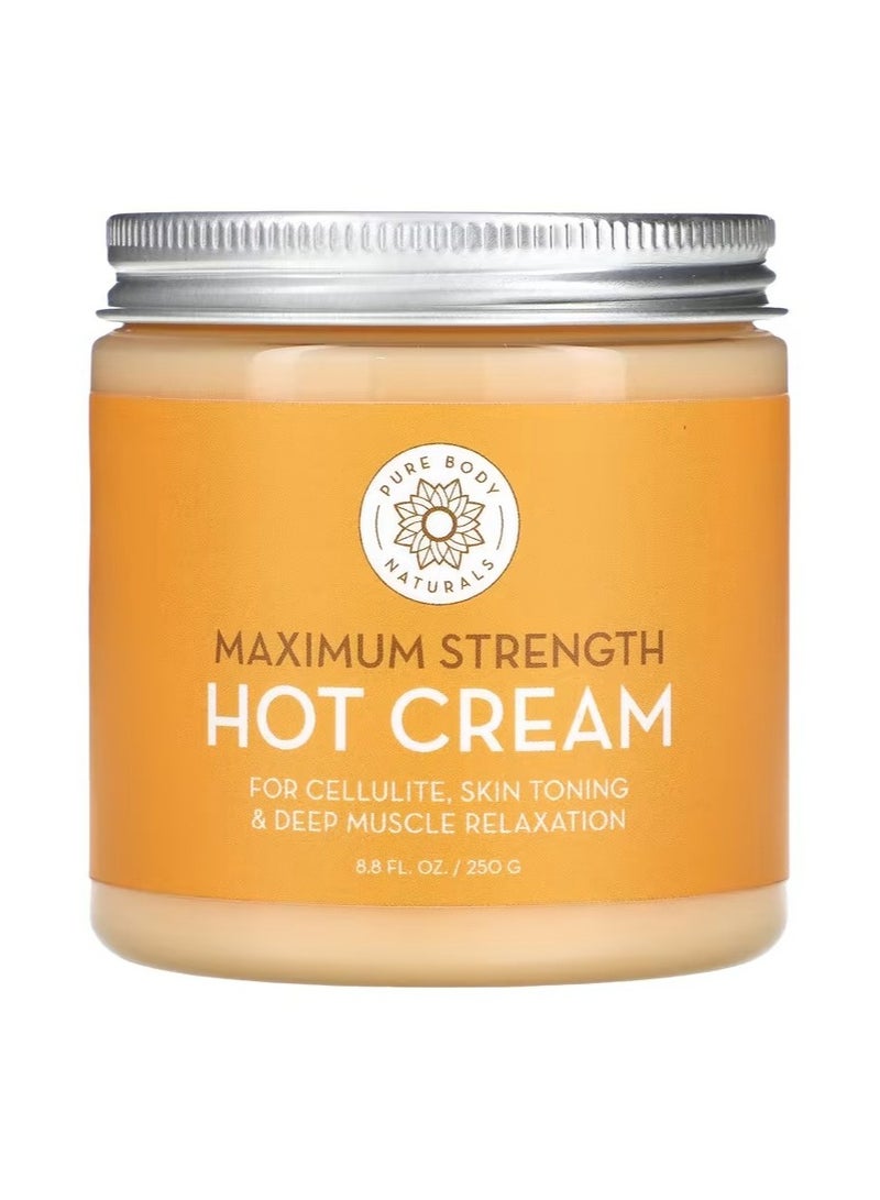 بيور بدي ناتشورالز كريم دافئ بقوة فائقة،لمحاربة السيلوليت والإسترخاء العميق للعضلات ,8.8 أونصة (250 جم) - Image 1