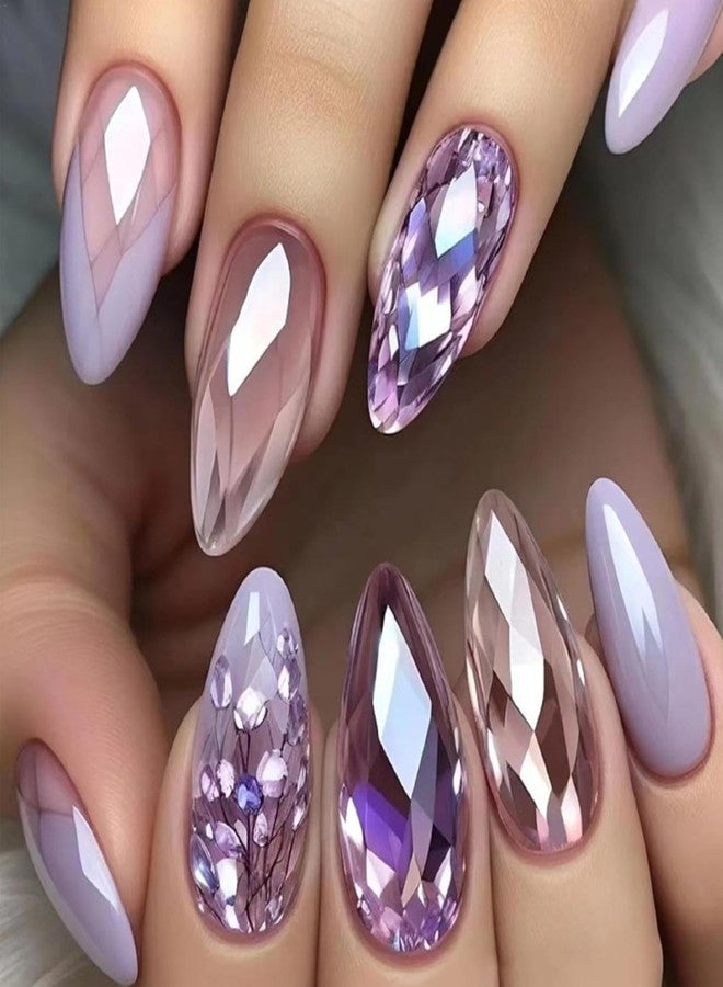NAILWIND 3D Diamond Shape Designs False Nails,120 Pcs Soft Gel Tips Full Cover Acrylic Nail Tips, Nail Extension 12 Sizes Suitable for Nail Tips Art Salons ? Home (A244) - Image 1