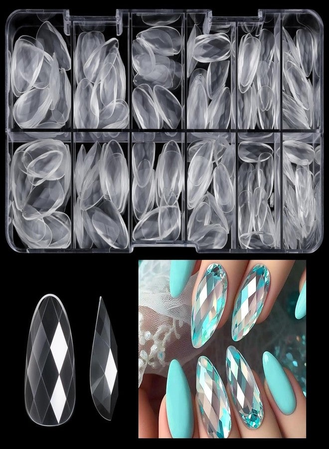 NAILWIND 3D Diamond Shape Designs False Nails,120 Pcs Soft Gel Tips Full Cover Acrylic Nail Tips, Nail Extension 12 Sizes Suitable for Nail Tips Art Salons ? Home (A244) - Image 5