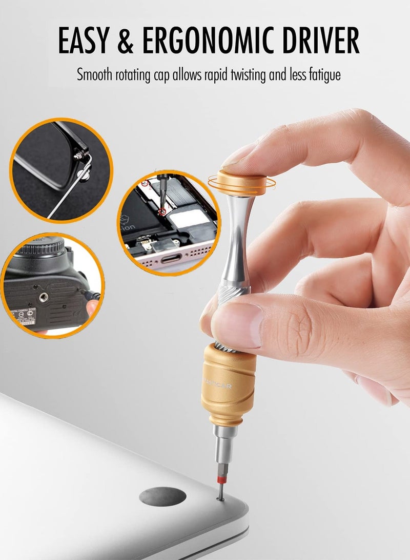 SOLARAE Precision Screwdriver Kit, 37Pcs with Low-Gravity Design Magnetic Driver Handle and Durable Steel Bits, for Electronics Repair, Computer, Phone, Watch, Eyeglass - Image 3