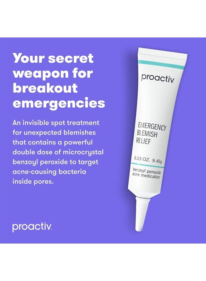 Emergency Blemish Relief - Benzoyl Peroxide Gel - Acne Spot Treatment for Face and Body - 2 Pack, .33 Oz