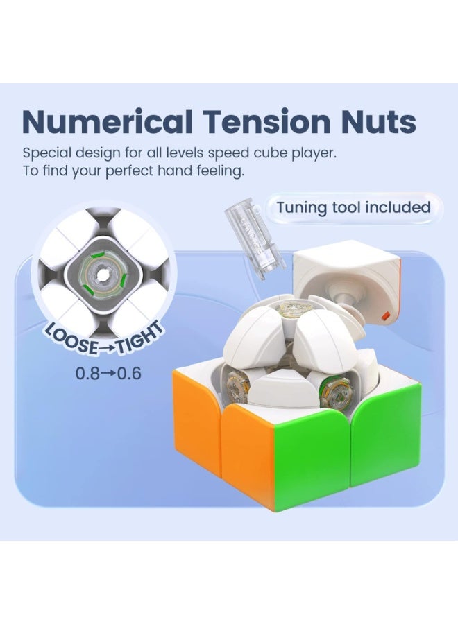 جانكيوب مكعب السرعة GAN 251 V2، مكعب غان الصغير 2×2×2، لعبة لغز سحرية بحجم 51 مم للمبتدئين (بدون ملصقات) - Image 3