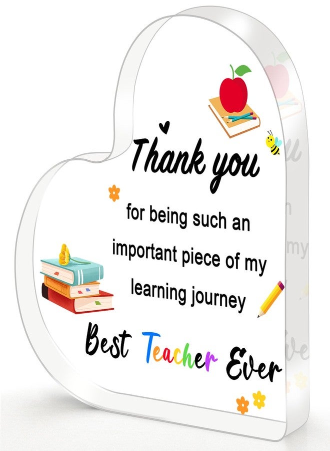ilifemate Teacher Appreciation Gifts, Teacher Gifts - Heart Shape Plaque Teachers Gifts 4 × 4 × 0.4 inch, Teacher Appreciation Gifts for Women, Men, Thank You Teacher Gifts, Principal Appreciation Gifts - Image 1