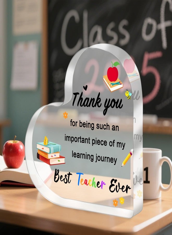 ilifemate Teacher Appreciation Gifts, Teacher Gifts - Heart Shape Plaque Teachers Gifts 4 × 4 × 0.4 inch, Teacher Appreciation Gifts for Women, Men, Thank You Teacher Gifts, Principal Appreciation Gifts - Image 2