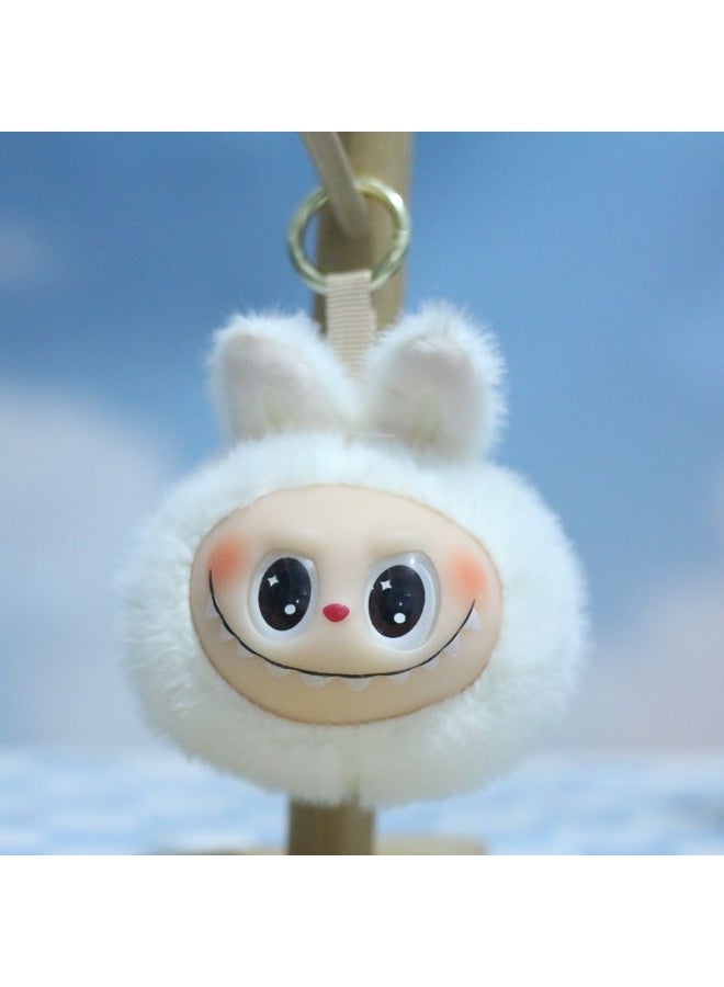 LABUBU Cute Rubberized Second-generation Labubu Plush Toy Figurines Bag Pendants Keychains Dolls 