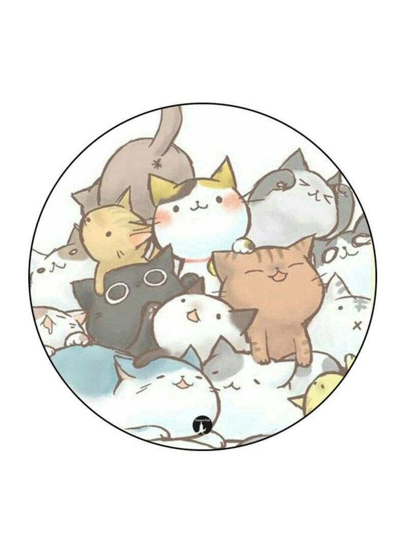 RKN Cat Printed Mouse Pad  White/Brown/Blue