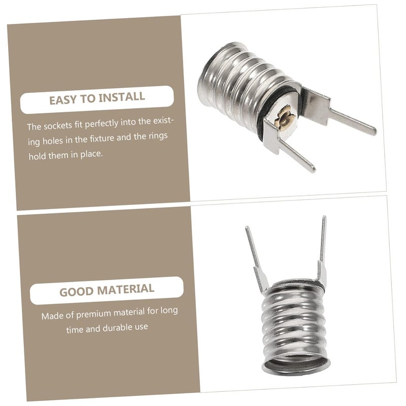 Healifty 10pcs Lamp Base Socket Screw in Light Fixture for Indicator Lights Copper Nickel Plated Mini Lamp Holder Replacement with Stable Practical Design for Distribution Boxes and - Image 2