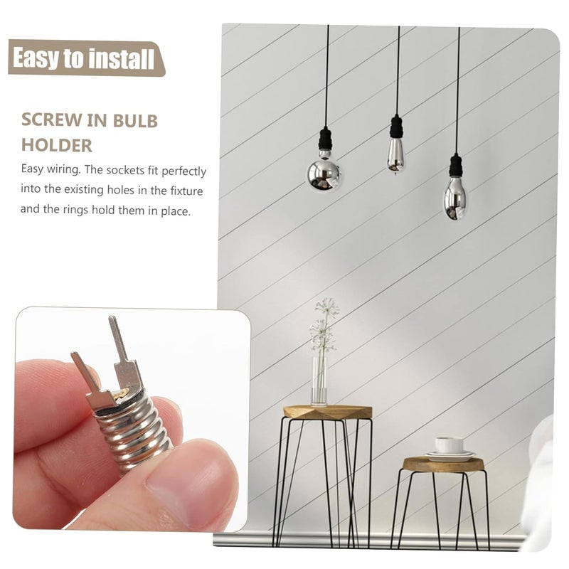 Healifty 10pcs Lamp Base Socket Screw in Light Fixture for Indicator Lights Copper Nickel Plated Mini Lamp Holder Replacement with Stable Practical Design for Distribution Boxes and - Image 3