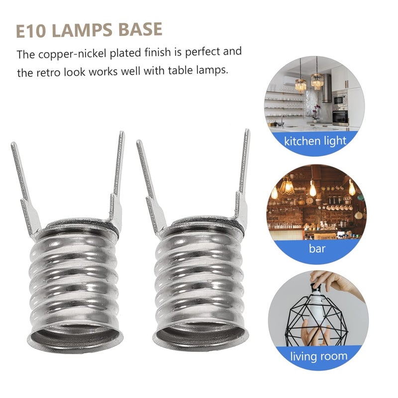 Healifty 10pcs Lamp Base Socket Screw in Light Fixture for Indicator Lights Copper Nickel Plated Mini Lamp Holder Replacement with Stable Practical Design for Distribution Boxes and - Image 4