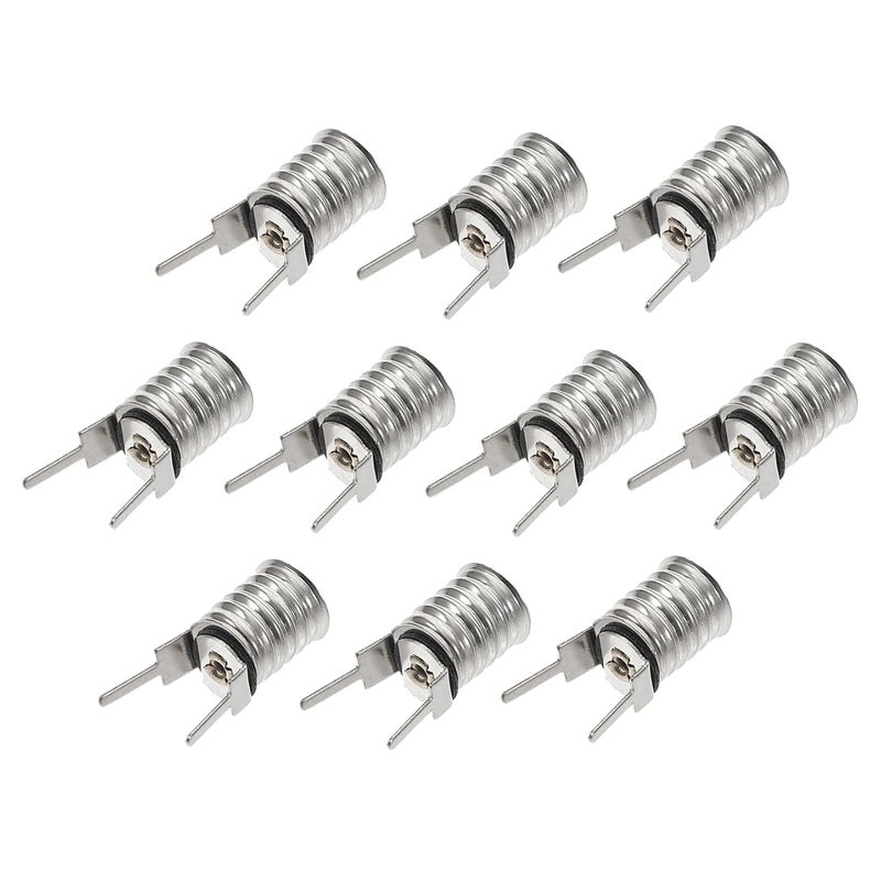 Healifty 10pcs Lamp Base Socket Screw in Light Fixture for Indicator Lights Copper Nickel Plated Mini Lamp Holder Replacement with Stable Practical Design for Distribution Boxes and - Image 1