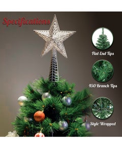 Jinou Christmas Tree 6ft with 100 Golden LED lights and skirt - Made by Premium Quality PVC Material Sturdy Metal Stand - Artificial Christmas tree for Home, Office, Shop, Indoor, Outdoor and Parties  - Image 4
