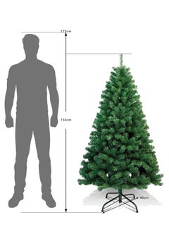 Jinou Christmas Tree 6ft with 100 Golden LED lights and skirt - Made by Premium Quality PVC Material Sturdy Metal Stand - Artificial Christmas tree for Home, Office, Shop, Indoor, Outdoor and Parties  - Image 2