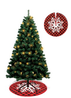 Jinou Christmas Tree 6ft with 100 Golden LED lights and skirt - Made by Premium Quality PVC Material Sturdy Metal Stand - Artificial Christmas tree for Home, Office, Shop, Indoor, Outdoor and Parties  - Image 1