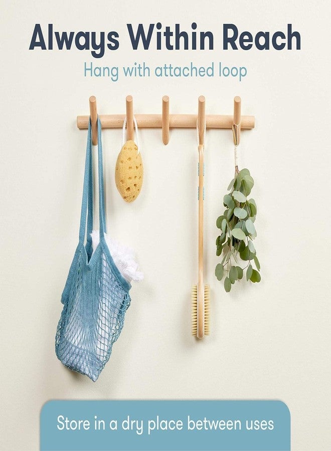 ELOTES 2 in 1 Bath Body Exfoliating Brush,Shower Back Cleaning Scrubber with Long Wooden Handle,40.5CM Dry or Wet Skin Exfoliator Brush with Soft and Stiff Bristles Back Washer.Stimulates Blood Circulation. - Image 5