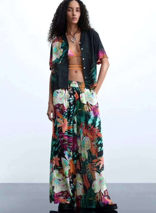 DESIGUAL Floral Print Trousers