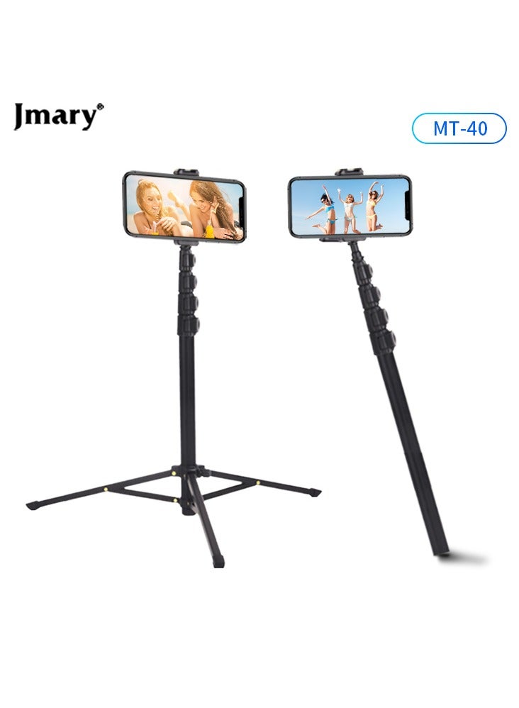 جيه ماري حامل ثلاثي القوائم MT-40 Selfie Stick 2 في 1 قابل للتمديد أحادي القوائم مع جهاز تحكم لاسلكي للهواتف الذكية وكاميرات GoPro - حامل محمول خفيف الوزن للتدوين بالفيديو والسفر والبث المباشر - Image 1