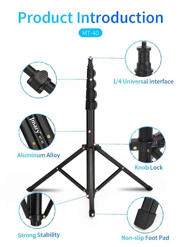 جيه ماري حامل ثلاثي القوائم MT-40 Selfie Stick 2 في 1 قابل للتمديد أحادي القوائم مع جهاز تحكم لاسلكي للهواتف الذكية وكاميرات GoPro - حامل محمول خفيف الوزن للتدوين بالفيديو والسفر والبث المباشر - Image 4
