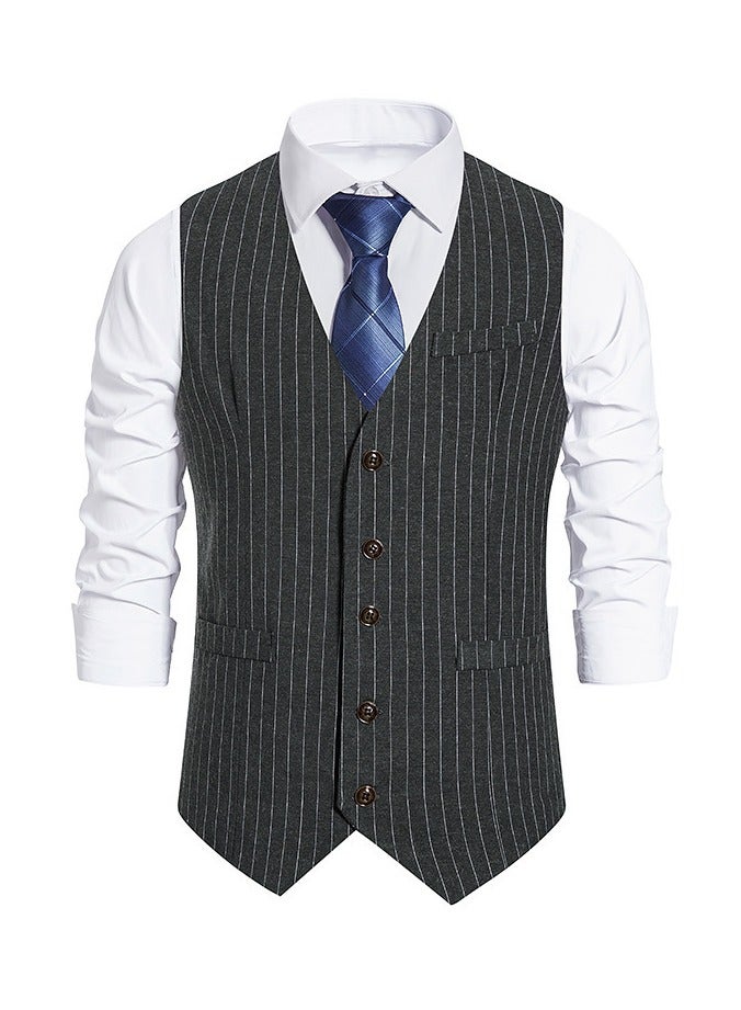 KUYING New men's Retro V-Neck Fake Two Piece Vest - Image 1