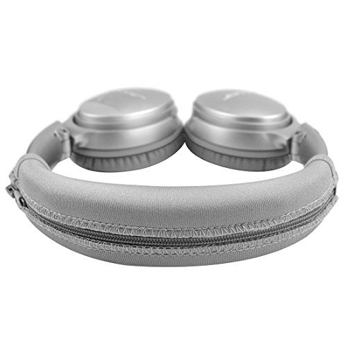 Geekria مجموعة وسادة الأذن ووسادة عصابة الرأس البديلة من Geekria لسماعات Bose QuietComfort QC35, QC25, QC2, QC15 (رمادي فضي) - Image 4