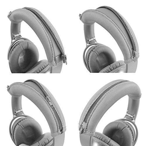 Geekria مجموعة وسادة الأذن ووسادة عصابة الرأس البديلة من Geekria لسماعات Bose QuietComfort QC35, QC25, QC2, QC15 (رمادي فضي) - Image 5