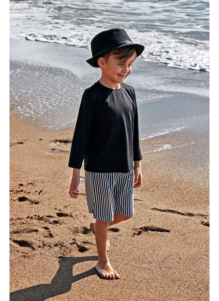 Marina Black Striped Boy Shorts B2432  - Image 5