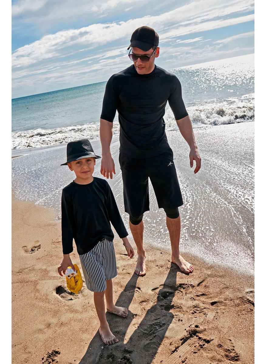 Marina Black Striped Boy Shorts B2432  - Image 1