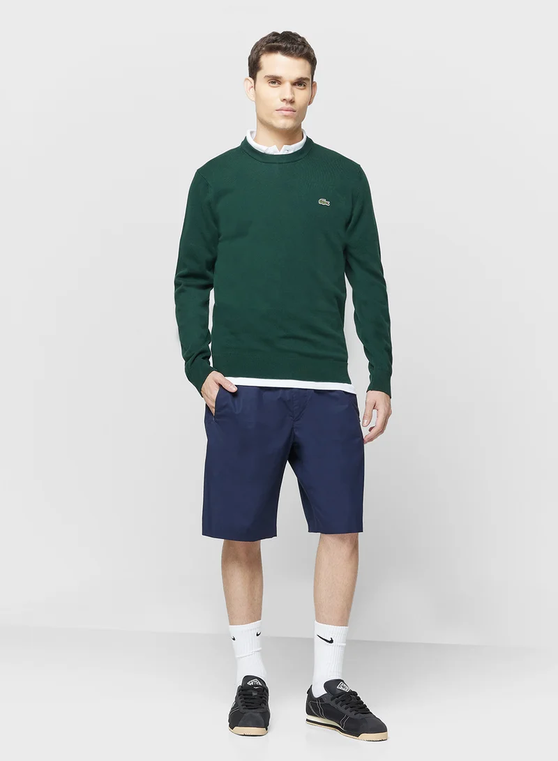 Lacoste  Monochrome Crew Neck Sweater for Men | Best Price UAE
