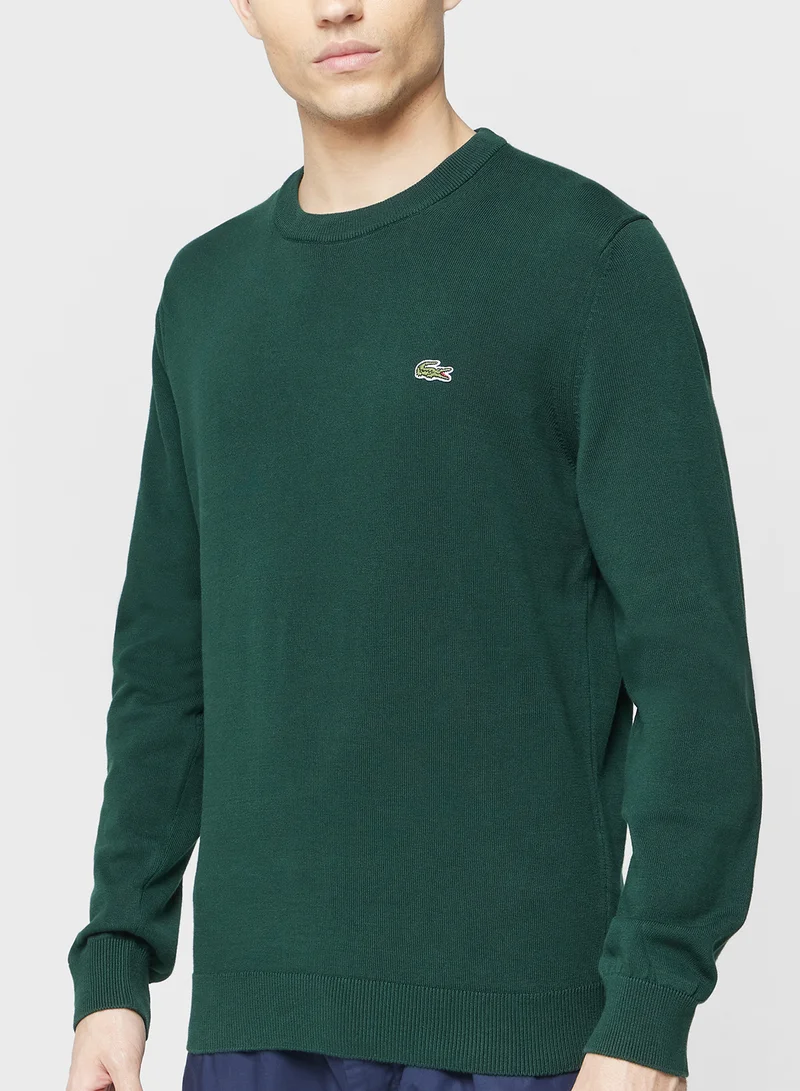 Lacoste  Monochrome Crew Neck Sweater for Men | Best Price UAE