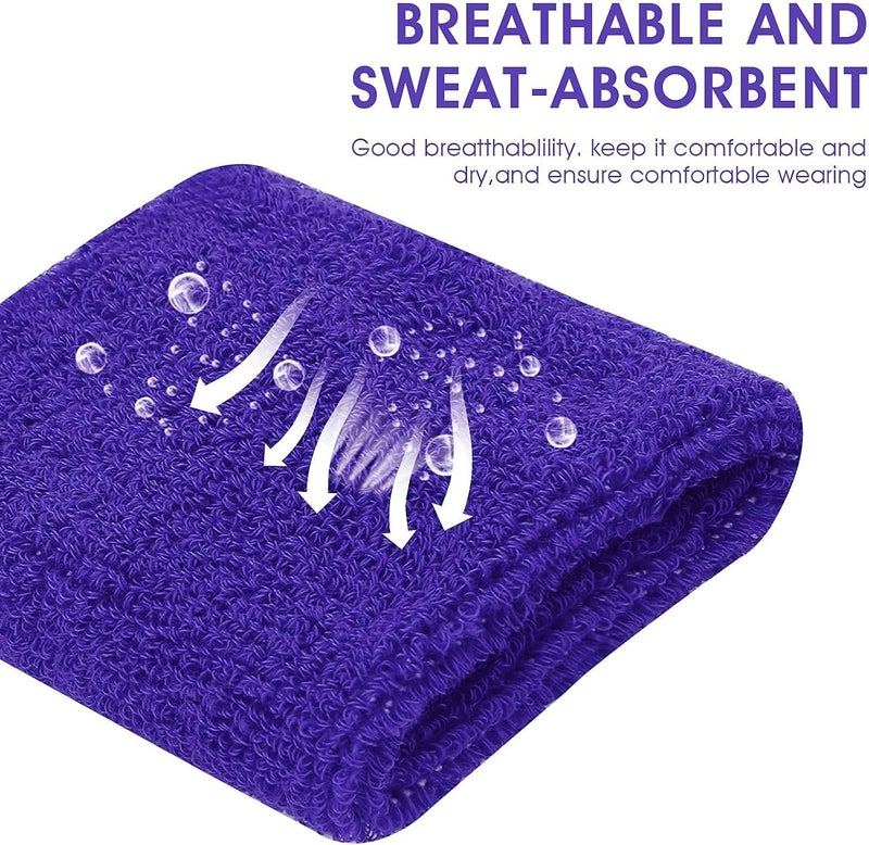 Aster 6pcs Headband Wristband Set, Including 2pcs Sports Headband and 4pcs Wristband Sports Band Colorful Striped Sweatband for Men and Women Basketball Soccer Yoga Badminton Tennis Volleyball Golf - Image 5