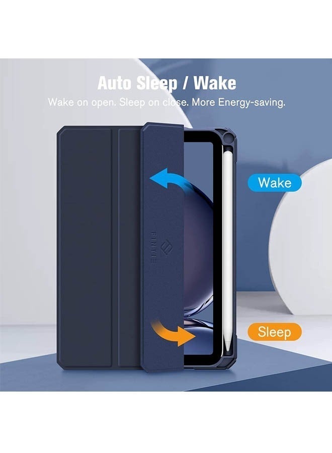 Case Cover For Apple iPad mini6 8.3 inch (2021) Generation with Pencil Holder, 【Support Apple Pencil Charging and Touch ID】, Clear Transparent Case with Auto Wake/Sleep,Blue - Image 3