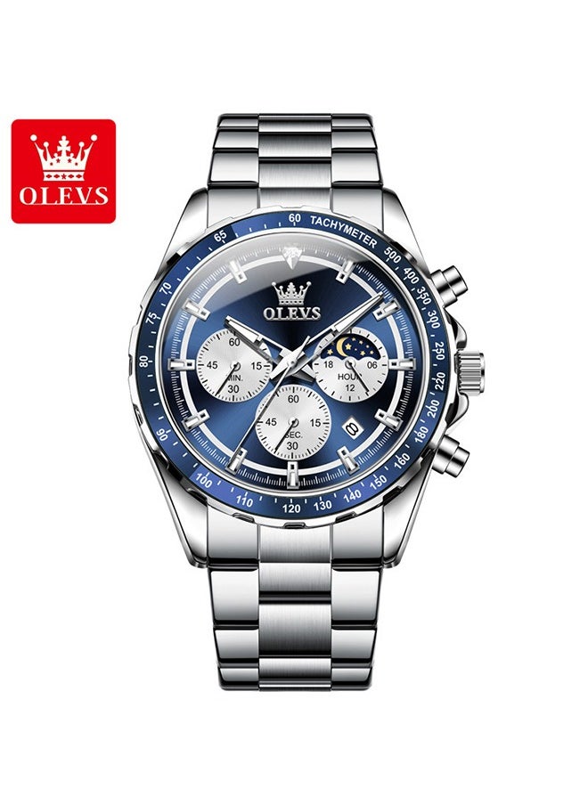 OLEVS Men Automatic Watch Diamond Skeleton Mechanical Luxury Self Winding Moon Phase Calendar Waterproof Wrist Watch for Men  - Image 2