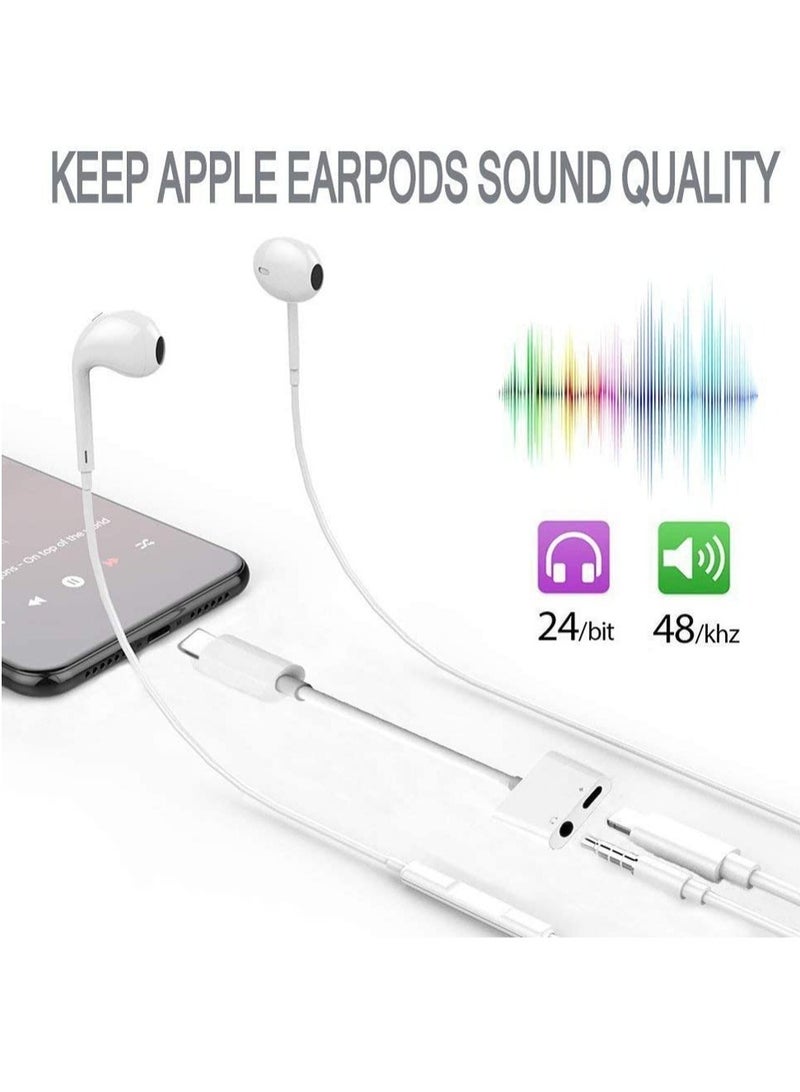 ELTRAZONE Headphone Jack Adapter for iPhone Car Charger 3.5mm Aux Earphone Audio Splitter and Charge Connector for iPhone 7/8/X/7 Plus/8 Plus/XS MAX Support Jack Dongle Converter and Charger Compatible All iOS - Image 2