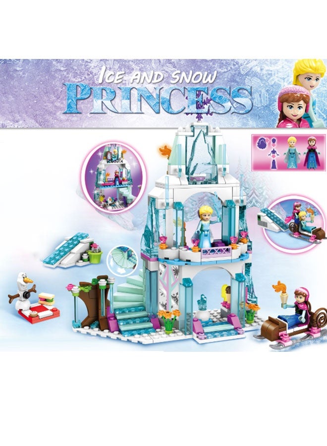 314pcs Children's Educational Toy DIY Combination Build Bricks Toys Princess Ice Castle Building Blocks Sets