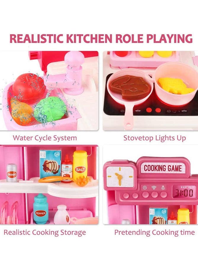 Generic 4 in 1 Cutlery Trolley Case Realistic Kitchen Role Playing Cooking Toys Kitchen Set For Kids  - Image 5