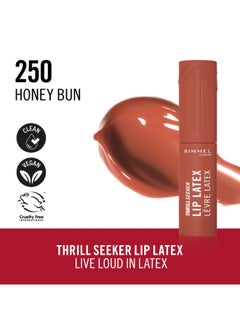 RIMMEL LONDON Thrill Seeker Lip Latex, 250 Honey-Bun, 6ml  - Image 3