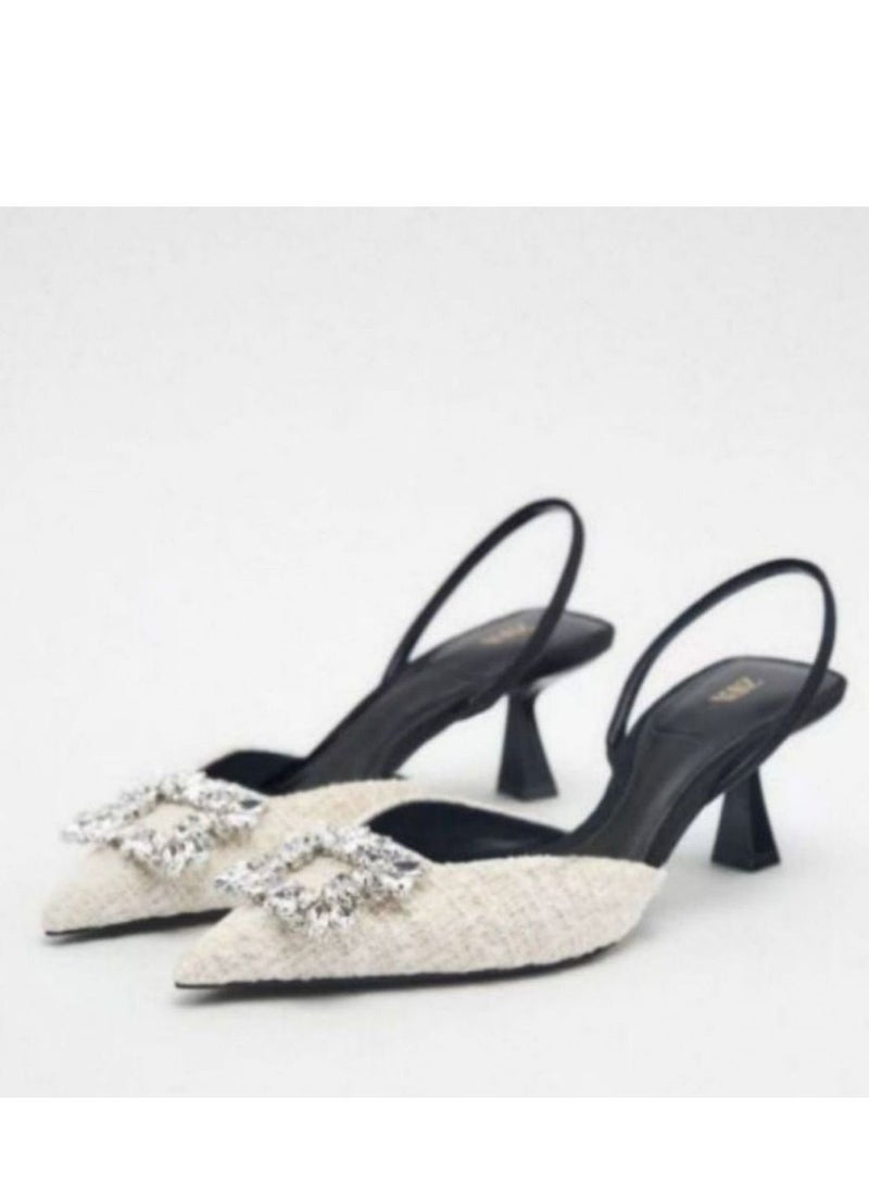 Open heeled pointed stiletto shoes  - Image 2