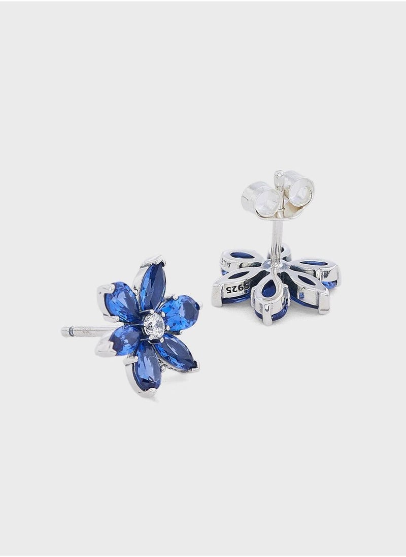 PANDORA Sparkling Blue Herbarium Cluster Stud Earrings - Image 2