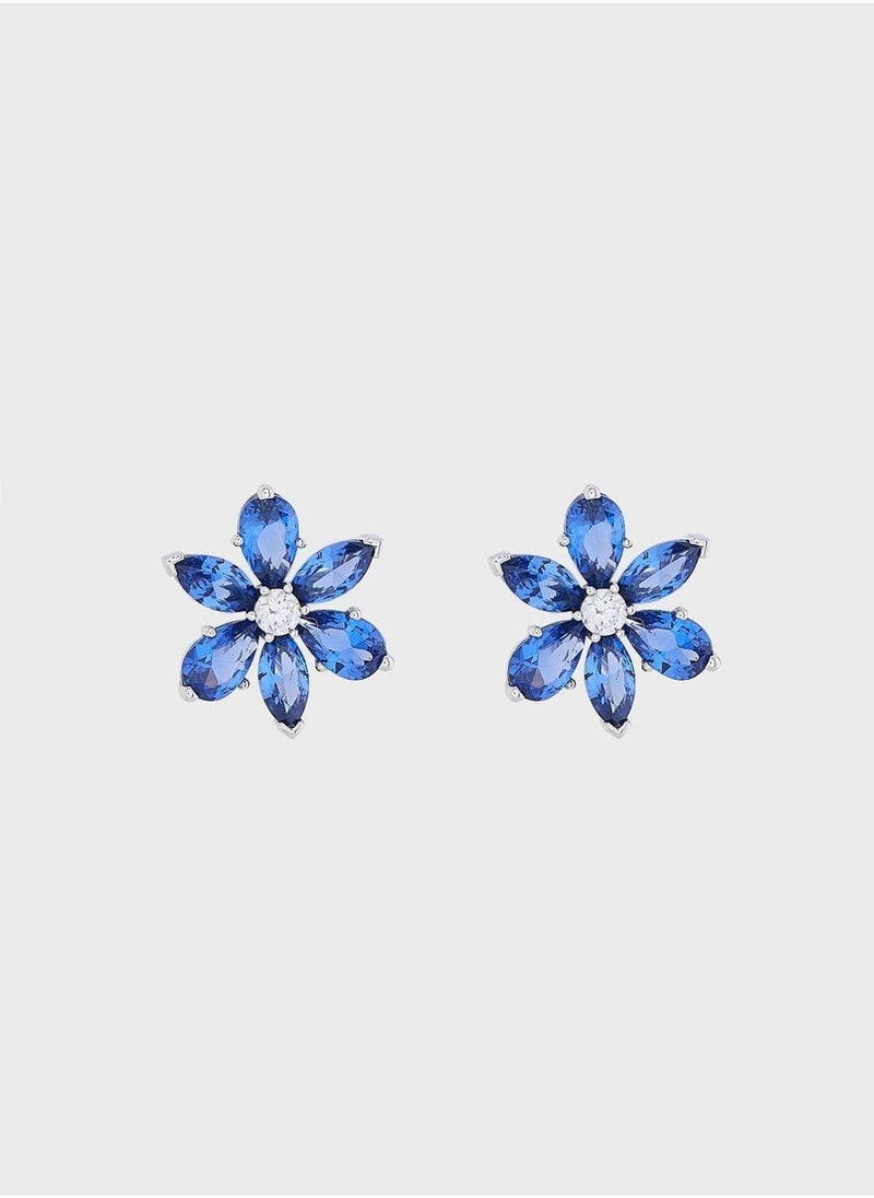 PANDORA Sparkling Blue Herbarium Cluster Stud Earrings - Image 1