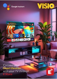 Visio VISIO 50 Inch Frameless 4K Smart Android 14 TV with Built-in Satellite Receiver  - Image 3